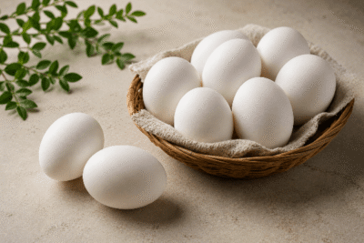 White farm eggs