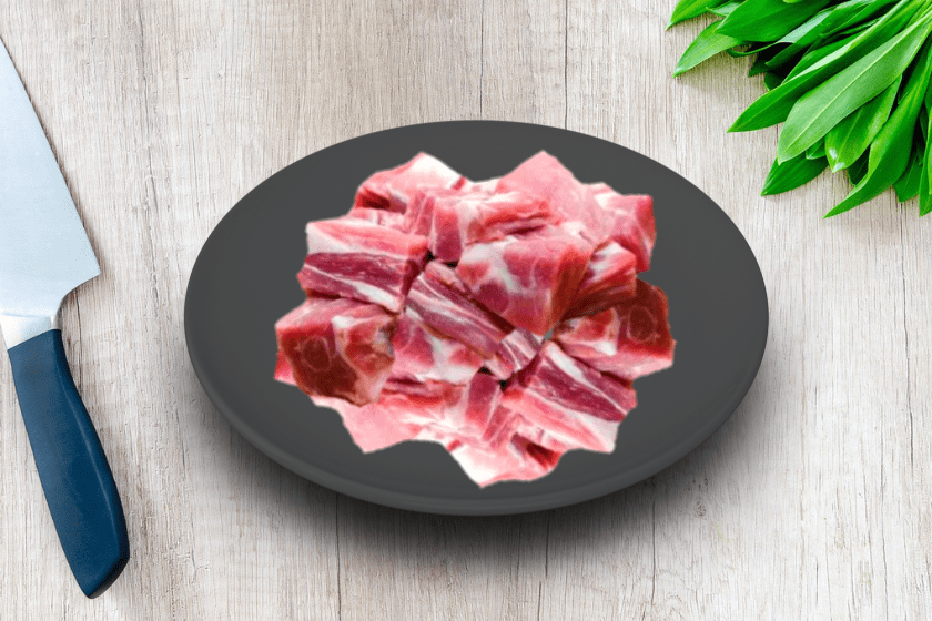Pork flesh meat with bone