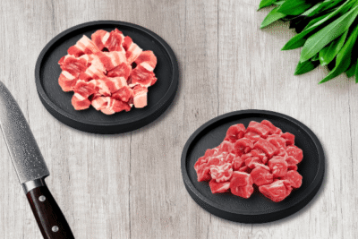 Cuts from Rib + Belly + Ham (50% flesh & 50% fats