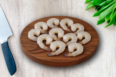 Fresh-Cleaned White Prawns (Tail-On) | Indian Naaran / Jhinga / Yetti / ಸೀಗಡಿ