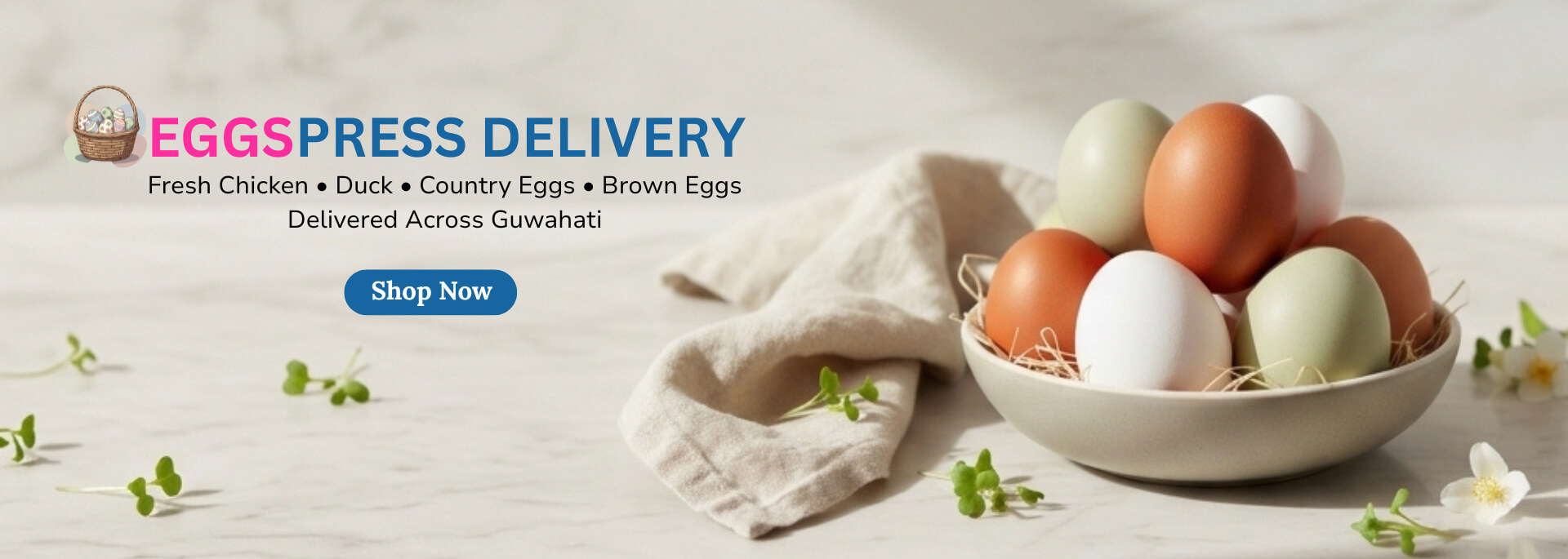 Fresh local eggs, duck eggs, local chicken eggs home delivery in Guwahati | packmymeat/pmm