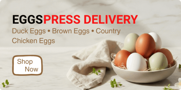 Fresh eggs, brown eggs, duck eggs, country chicken eggs delivery | packmymeat/PMM