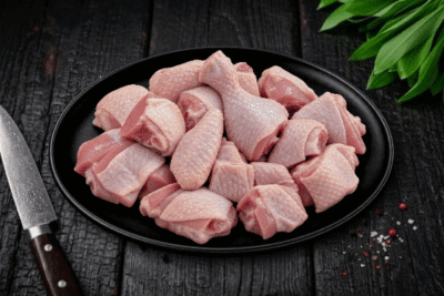 Broiler whole chicken curry cut with skin