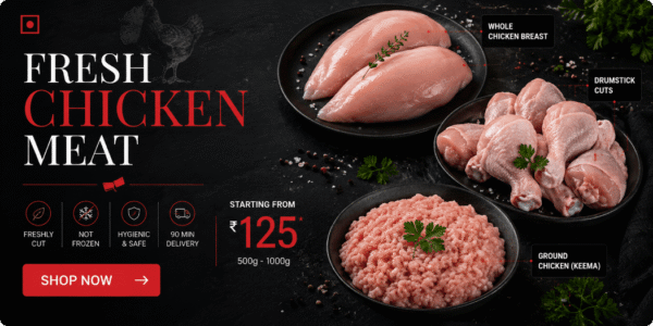 Fresh broiler chicken meat online delivery | Packmymeat | PMM