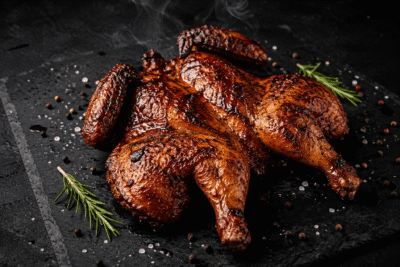 Smoked whole chicken | infused with seasoning and sweet rub